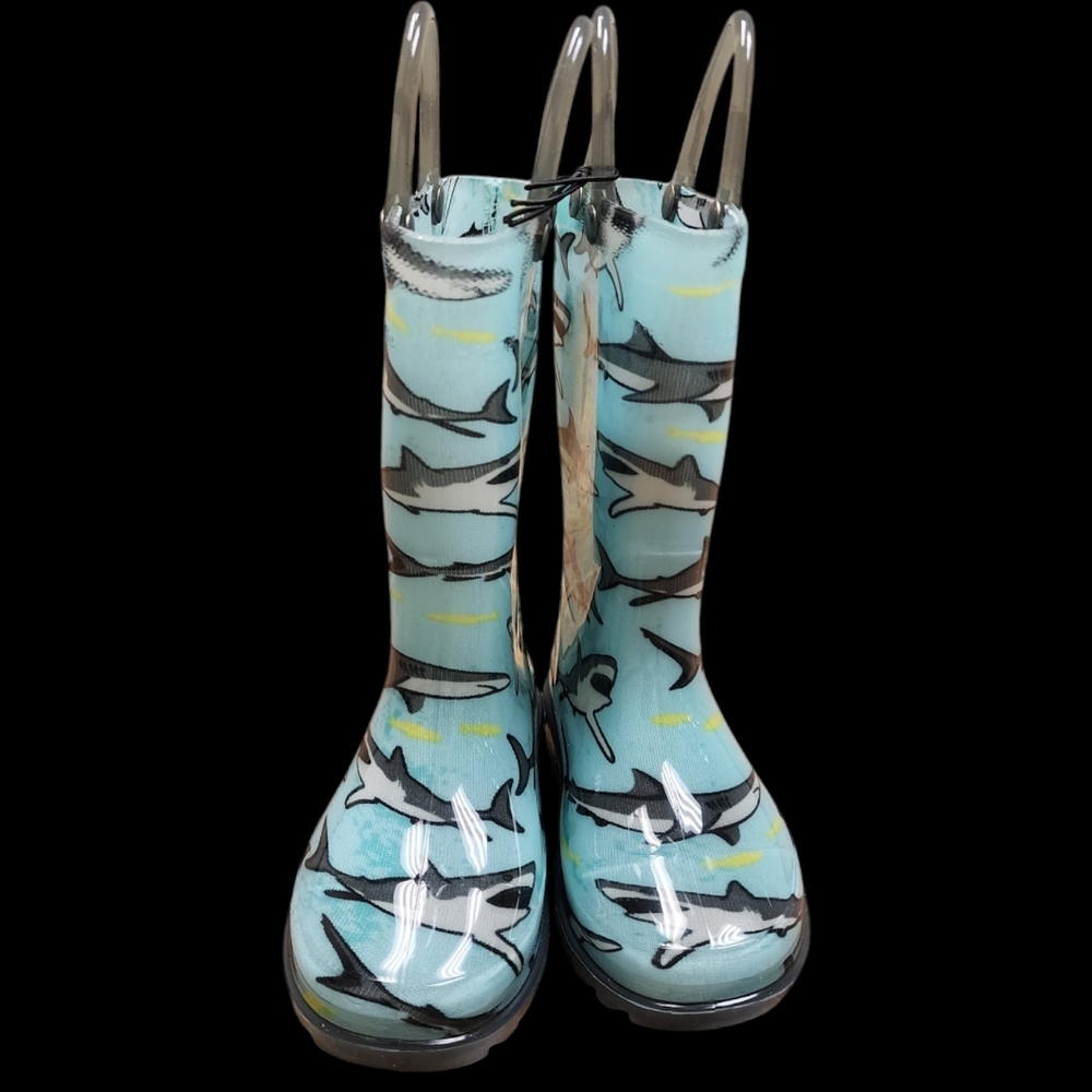 NWOT Western Chief Tropical Shark Light-Up Rain Boots